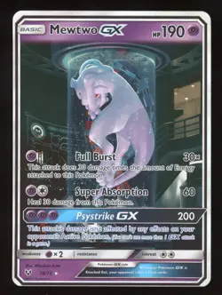 2017 Sun & Moon Shining Legends Mewtwo GX Secret Rare #78/73 - Image 1