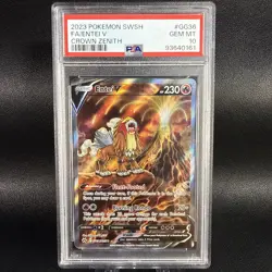 2023 Pokemon Sword & Shield Crown Zenith Full Art Entei V GG36 PSA 10 - Image 1