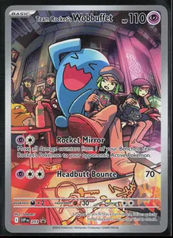 Team Rocket's Wobbuffet 203 Sv: Scarlet & Violet Promo Cards Holo - Image 1