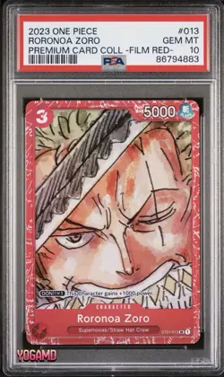 ONE PIECE FILM RED #013 RORONOA ZORO PSA 10 St01-013 - Image 1