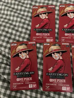 LOT OF 5 One Piece OP-13 Carrying on His Will Sleeved Blister Booster Packs New - Image 3