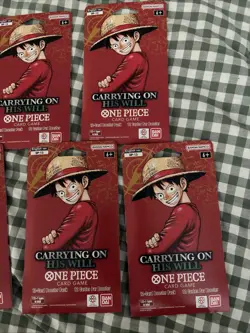 LOT OF 5 One Piece OP-13 Carrying on His Will Sleeved Blister Booster Packs New - Image 4