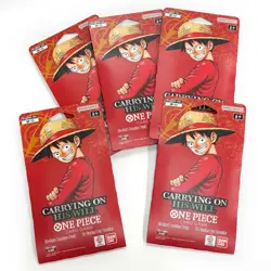 One Piece TCG OP-13 Carrying On His Will Sleeved Booster Pack English Lot of 5 - Image 1