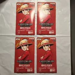LOT OF 4 One Piece OP-13 Carrying on His Will Sleeved Blister Booster Packs New - Image 1