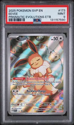 Eevee 173/131 Prismatic Evolutions Elite Trainer Box Pokemon PSA 9 MINT - Image 1