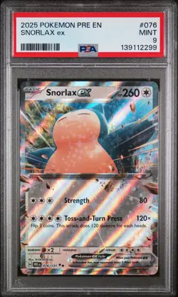 Snorlax EX 076/131 Prismatic Evolutions Pokemon PSA 9 - Image 1
