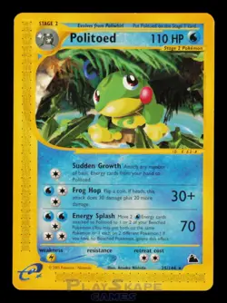Pokemon Card Politoed 25/144 Skyridge Rare Non-Holo Vintage WOTC LP 2003 - Image 1