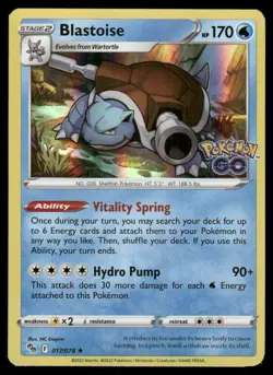 Pokemon Cards Blastoise 017/078 Holo Pokemon GO REVERSE LP *3 for Clankyrobo - Image 1