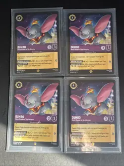 Dumbo Disney Lorcana World of Wonders Set of 4 Trading Cards - Image 1