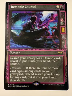 MTG Demonic Counsel (Showcase) | NM | Duskmourn: House of Horror - Image 1
