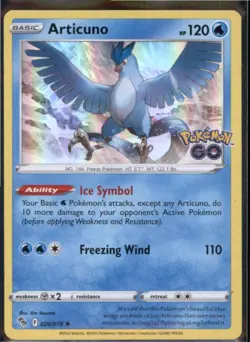 Articuno 024/078 Holo Rare Pokemon GO Pokemon Holo Moderately Played - Image 1