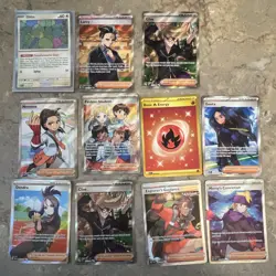 Nintendo Pokemon TCG 10-Card Holo/Full Art Trainer & Fire Energy Lot Larry - Image 2