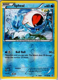 Spheal 45/160 Reverse Holo XY - Primal Clash - Pokemon Card - NM - Image 1