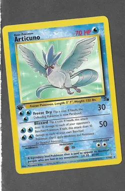 3 Fossil 1st Edition MP Cards Articuno Lapras Aerodactyl Pokemon - Image 3