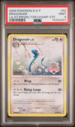 PSA 9 Dragonair #52/146 STAFF State Championships Promo Pokemon Card 2008 Pop 24 - Image 1