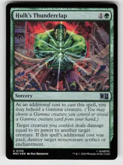Foil Hulk's Thunderclap 725 Uncommon Commander: Marvel Super Heroes Near Mint - Image 1