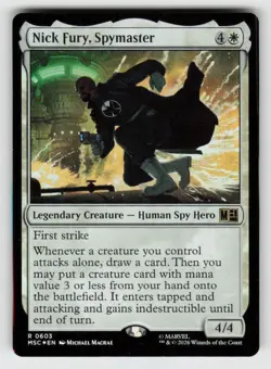 Foil Nick Fury, Spymaster 603 Rare Commander: Marvel Super Heroes Near Mint - Image 1