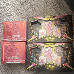 Pokemon TCG Sealed Lot: 2x Shining Fates + Crobat VMAX + 2 x Battle Styles ETB - Image 1