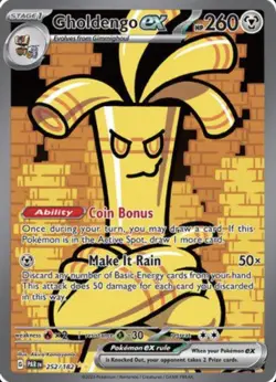 Pokemon Paradox Rift Gholdengo ex 252/182 Special Illustration Rare SIR NM - Image 1