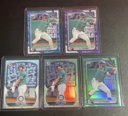 Cole Young 2023-2024 Bowman Cards Lot of 5 - 2 Lunar, /499, /199 & /125 Mariners - Image 1