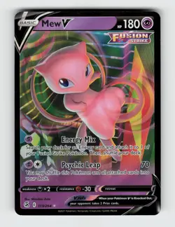 Mew V 113/264 Holo V Rare Fusion Strike Pokemon 2021 Near Mint - Image 1