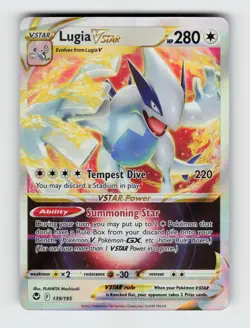 Lugia VSTAR 139/195 Holo VSTAR Rare Silver Tempest Pokemon 2022 Near Mint - Image 1