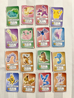 Set of 16 Vintage 1999 Pokemon Premium Lunchables Mini Cardboard Cutout Cards - Image 1