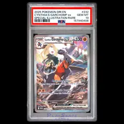 Pokemon Card PSA 10 Cynthia's Garchomp ex 232/182 Destined Rivals DRI SIR 2025 - Image 1
