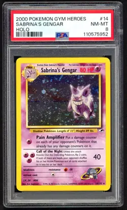 Pokemon Card - PSA 8 Sabrina's Gengar 14/132 - Gym Heroes Holo - NM-MT - PSA8 - Image 1