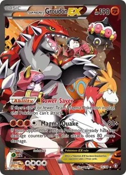 Team Magma's Groudon EX - DOCR 015 Pokemon - Damaged / Poor - Image 1