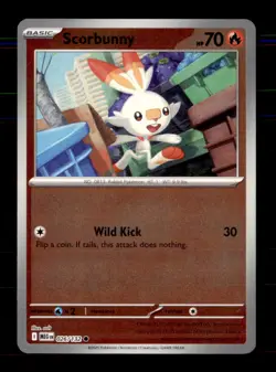 Scorbunny 026/132 Common Mega Evolution Pokemon Reverse Holo Near Mint - Image 1