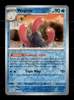 Wugtrio 053/182 Uncommon Paradox Rift Pokemon Reverse Holo Near Mint - Image 1