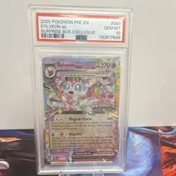 Pokemon Sylveon ex Prismatic Evolutions Surprise Box Holo PSA 10 041/131 - Image 1