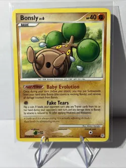 Pokemon TCG Bonsly Card 71/130 Diamond & Pearl - MP - Image 1
