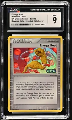 *POP 12* CGC 9 Energy Root Reverse Inverted Holo EX Unseen Forces 83/115 Pokemon - Image 1