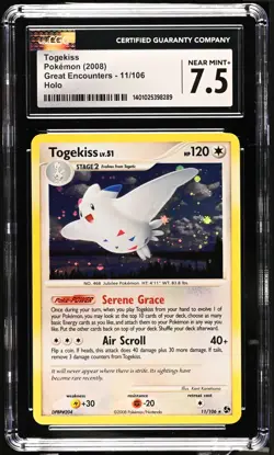 *POP 11* CGC 7.5 Togekiss Holo Great Encounters 11/106 Pokemon 2008 - Image 1