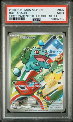2026 POKEMON MEP EN-ME BLACK STAR PROMO #037 BULBASAUR PSA 9 - Image 1