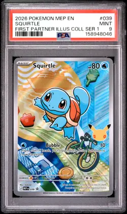 2026 POKEMON MEP EN-ME BLACK STAR PROMO #039 SQUIRTLE PSA 9 - Image 1