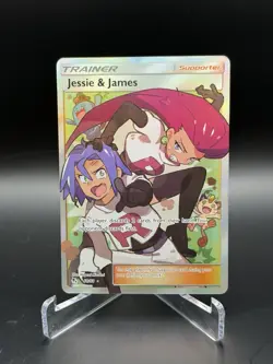 Pokemon TCG Jessie & James Ultra Rare Full Art Hidden Fates Holo ENG 68/68 2019 - Image 1