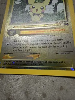 Pokemon Pichu Wizards Black Star Promo #35 Reverse Holo League Promo (2001) - Image 3