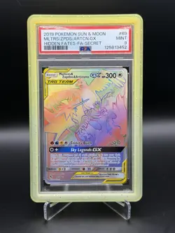 Pokemon Moltres & Zapdos & Articuno GX Secret Rare Full Art Holo PSA 9 - Image 1