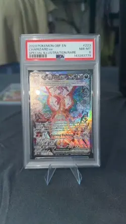 Pokemon Charizard ex 223/197 SV03: Obsidian Flames Holo PSA 8 English - Image 1