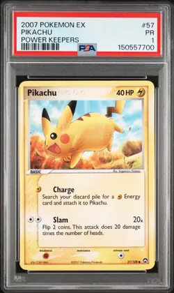 2007 POKEMON EX POWER KEEPERS #57 PIKACHU PSA 1 - Image 1