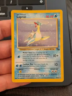 Lapras 10/62 Holo Rare Fossil Pokemon Unlimited Holo LP - Image 1