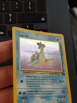 Lapras 10/62 Holo Rare Fossil Pokemon Unlimited Holo LP - Image 2