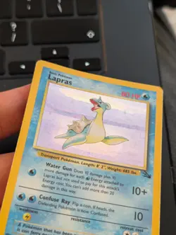 Lapras 10/62 Holo Rare Fossil Pokemon Unlimited Holo LP - Image 3