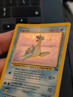 Lapras 10/62 Holo Rare Fossil Pokemon Unlimited Holo LP - Image 4