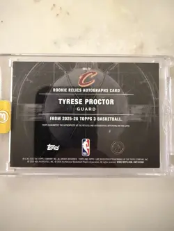 2025-26 Topps 3 Tyrese Proctor Rookie Patch Autograph SSP #/15 RPA RC Auto Card - Image 2
