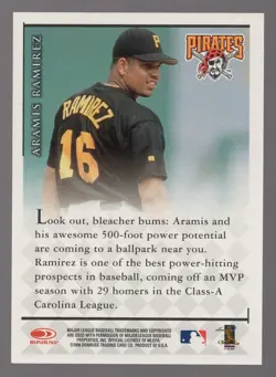 1998 Donruss Signature Series Aramis Ramirez On Card Auto Pirates - Image 2