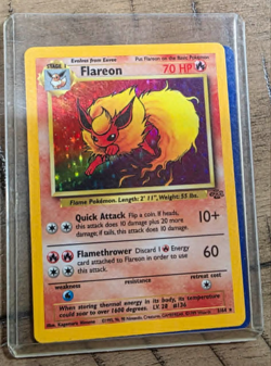 Pokemon TCG Flareon Jungle Holo Rare Card 3/64 - Image 1